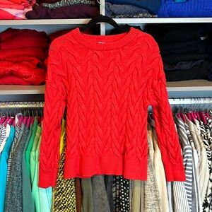 Philosophy red long sleeve crew neck cable knit sweater size M​